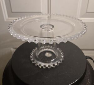 Vintage Imperial Clear Glass Cake Stand